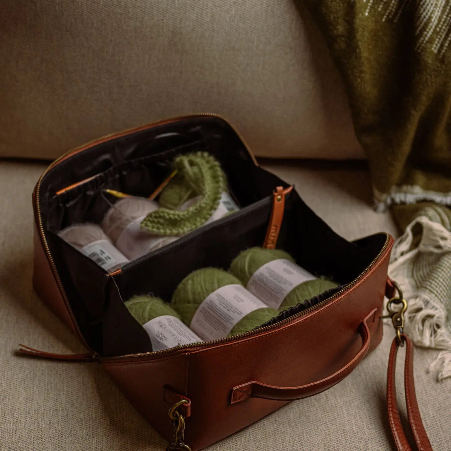 MUUD Cleo Midi Project Bag- Rich Brown