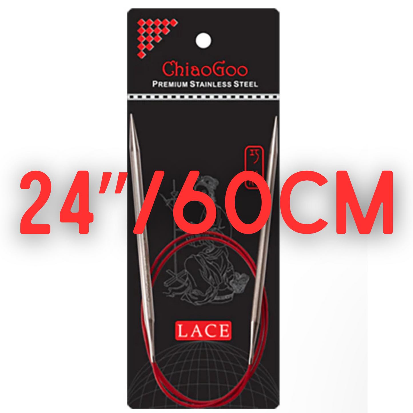 ChiaoGoo 24”/ 60cm Red Lace Circular Knitting Needles
