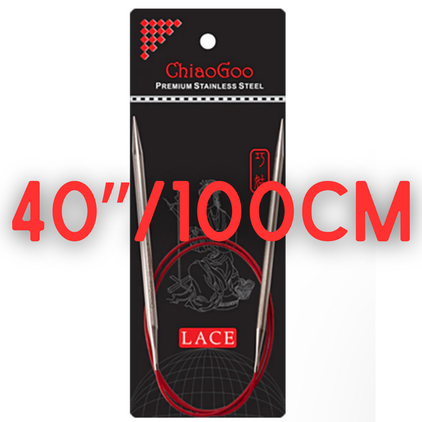 ChiaoGoo 40”/ 100cm Red Lace Circular Knitting Needles
