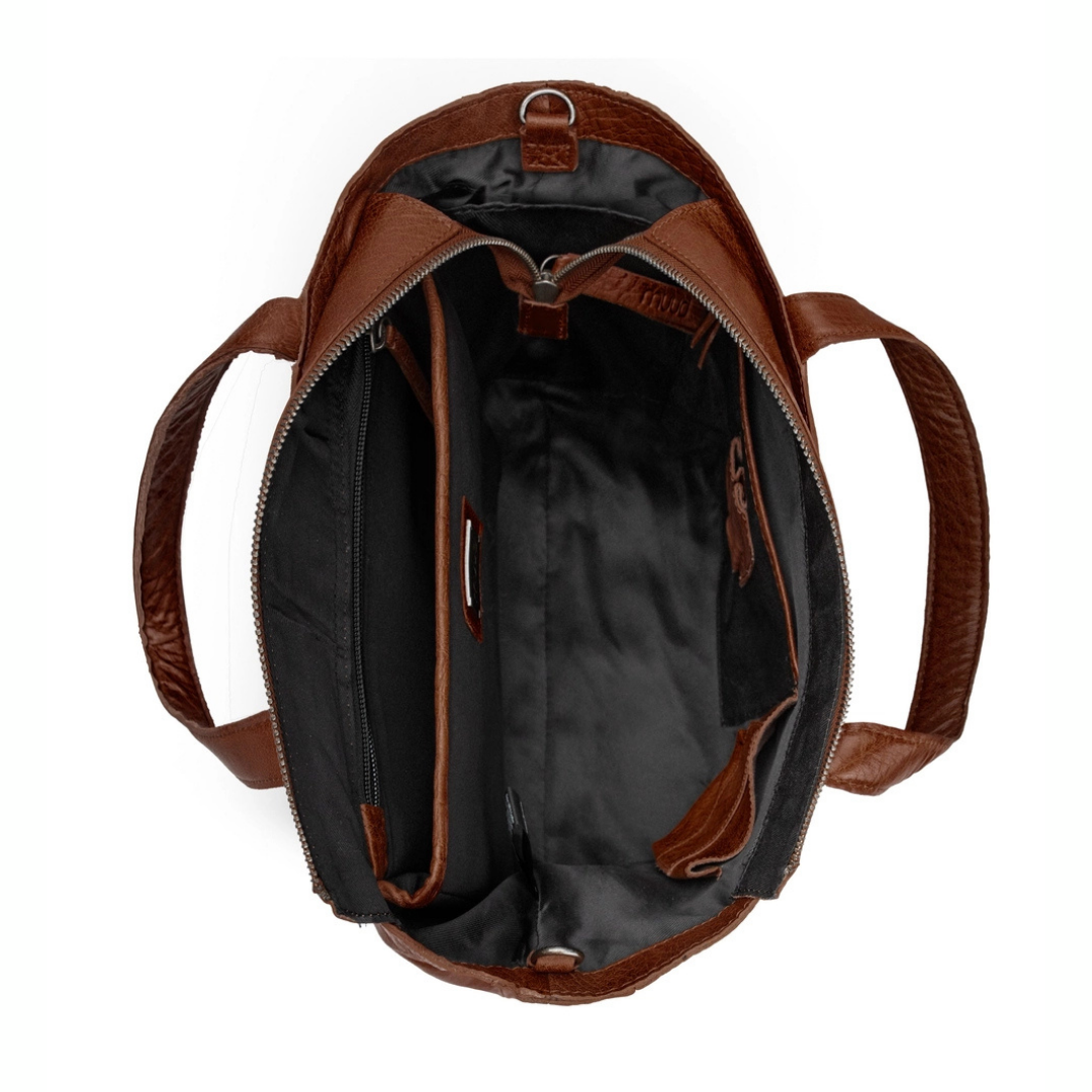 MUUD Hiba Project Bag With Zip - Rich Brown