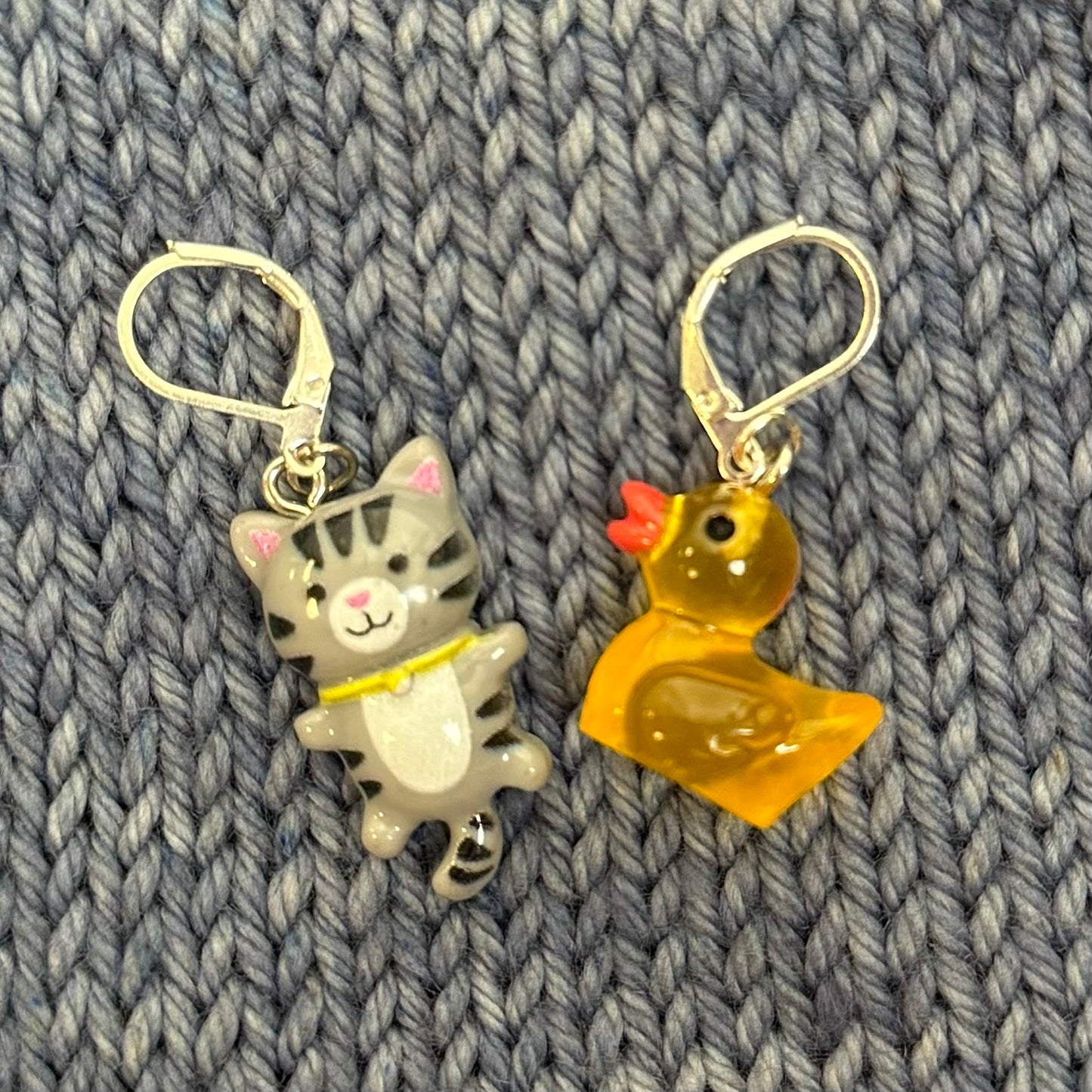 Duck and Cat Stitch Marker Sets - Made by Ellie