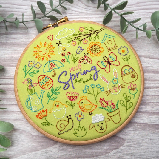 Hello Spring Seasonal Handmade Embroidery Craft Sewing Kit