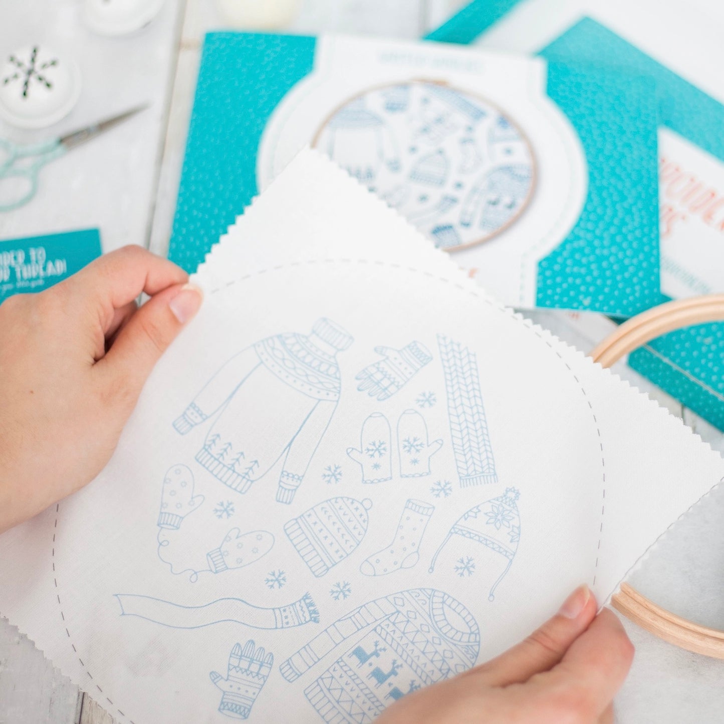 Winter Woolies Christmas Handmade Embroidery Kit Hoop Art