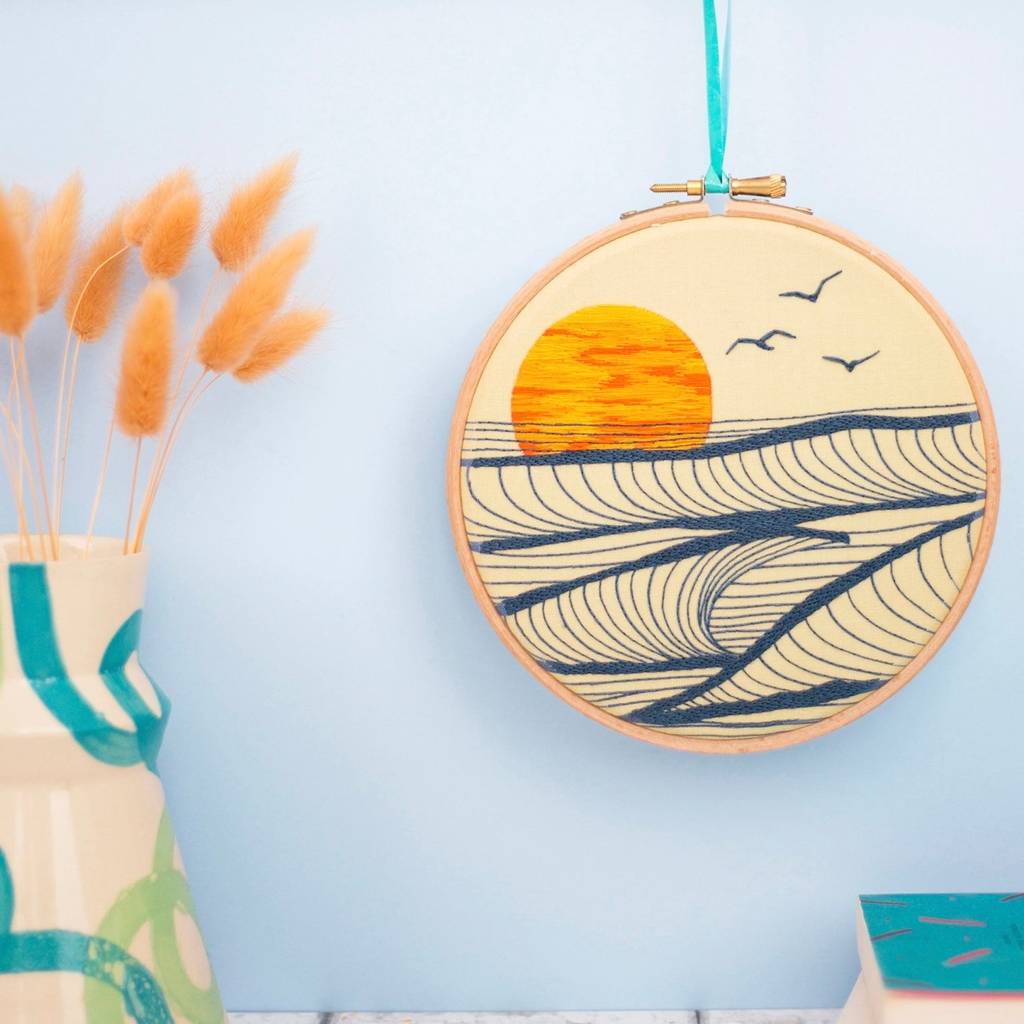 Sunset At Sea, Ocean Handmade Embroidery Craft Sewing Kit