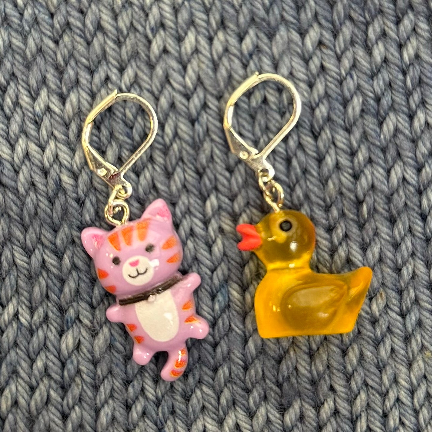 Duck and Cat Stitch Marker Sets - Made by Ellie