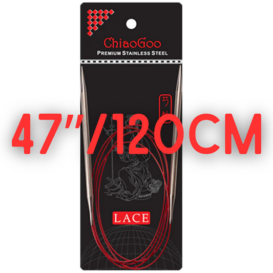 ChiaoGoo 47”/ 120cm Red Lace Circular Knitting Needles