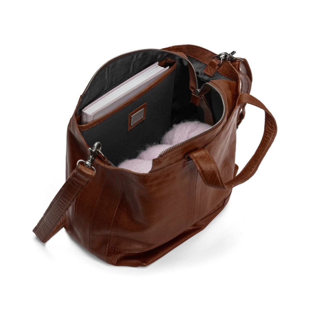 MUUD Hiba Project Bag With Zip - Rich Brown