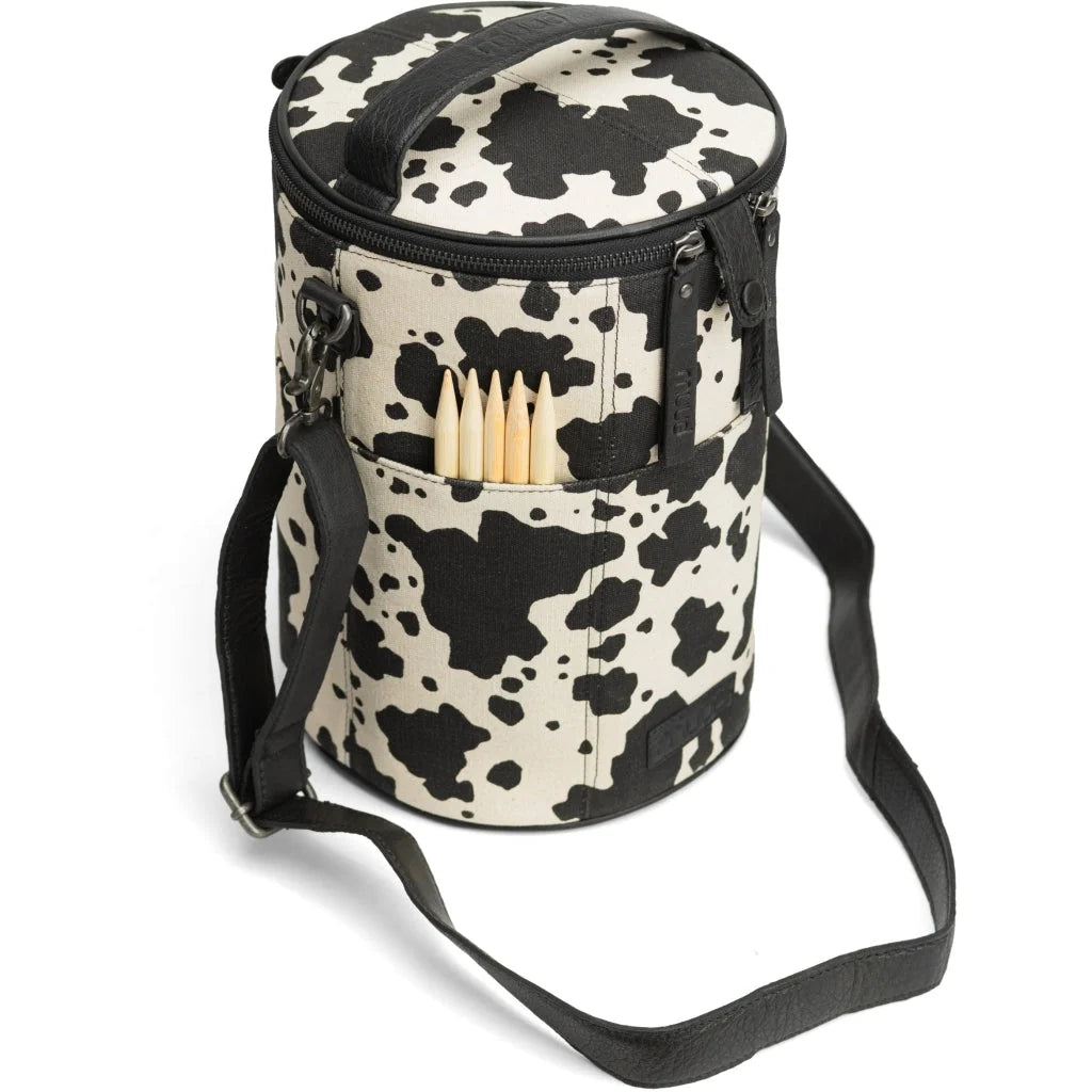 MUUD Saturn XL Project Bag- Canvas Cow Print